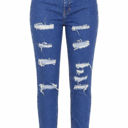Topshop Womens Blue Cotton Skinny Jeans Size 28 Extra-Slim Button