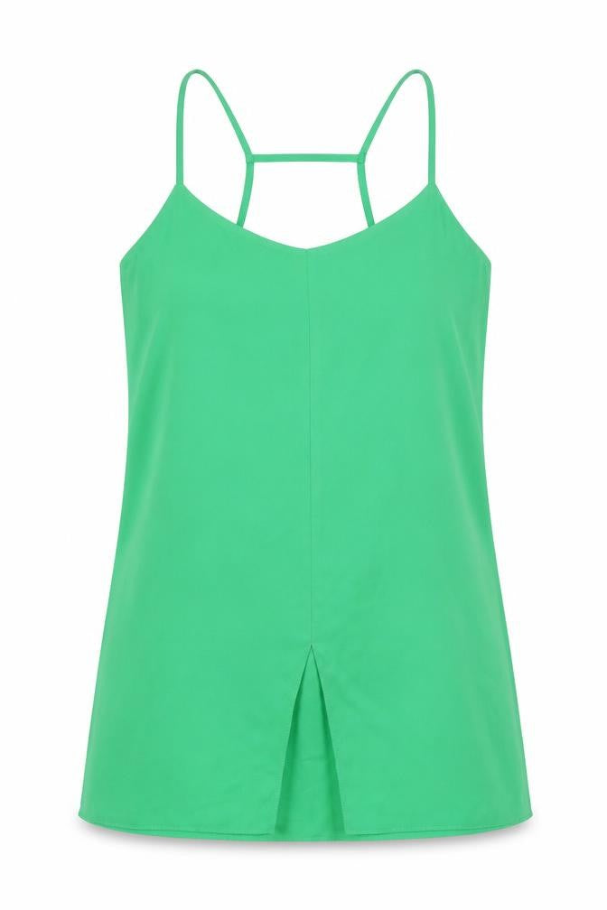Topshop Womens Green Polyester Camisole Tank Size 10 V-Neck