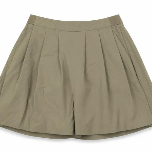 Preworn Womens Green Paisley Polyester Pleated Skort Size XS