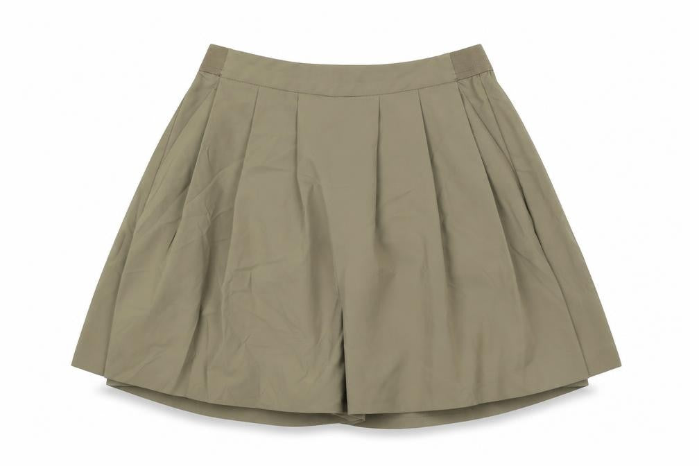 Preworn Womens Green Paisley Polyester Pleated Skort Size XS