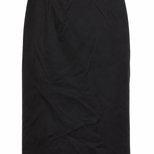 Coast Womens Black Acetate Straight & Pencil Skirt Size 10 Zip