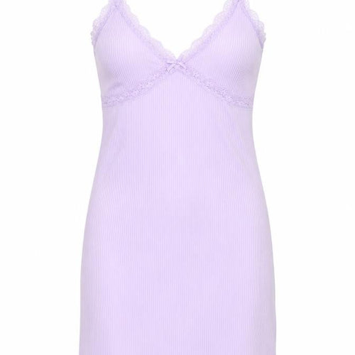 Divided by H&M Womens Purple Herringbone Polyester Slip Dress Size S V-Neck Pullover - Lace Trim