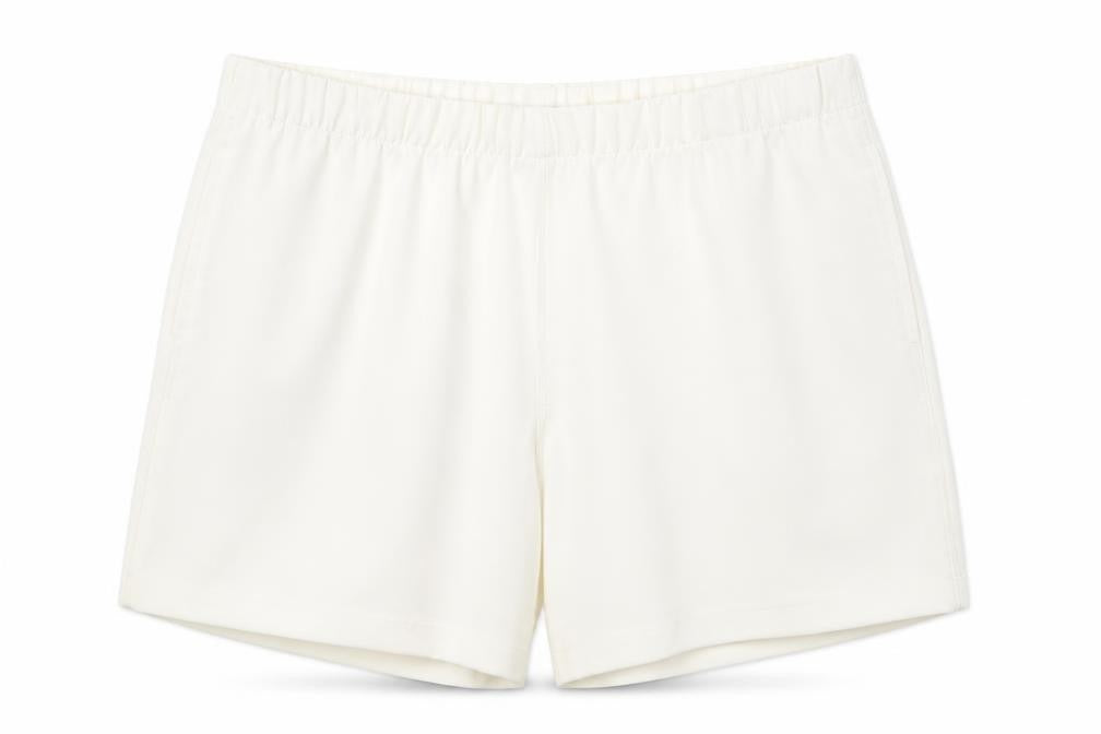 Marks & Spencer Womens Ivory Polyester Basic Shorts Size 20 Regular Pull On