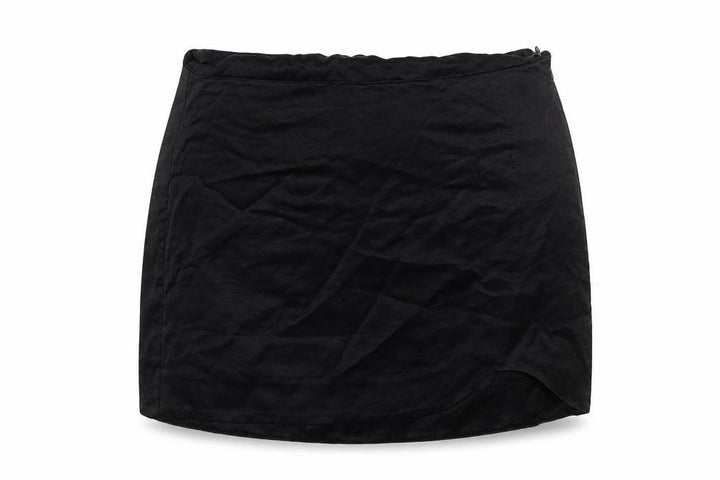 Pull&Bear Womens Black Polyester Mini Skirt Size S Zip