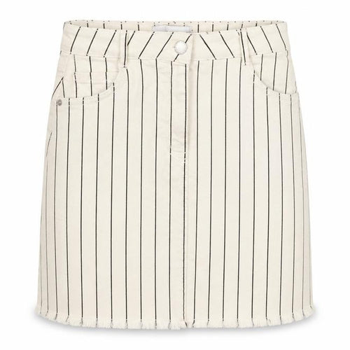 NEXT Womens Beige Striped Cotton Straight & Pencil Skirt Size 8 Zip