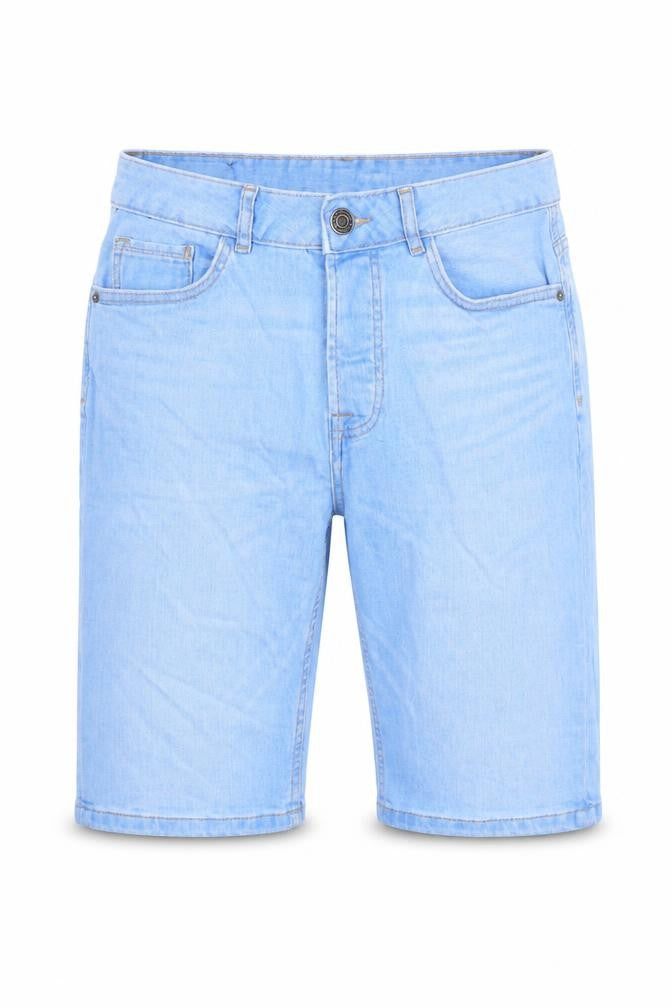 Denim & Co. Mens Blue Cotton Biker Shorts Size 28 in L10 in Regular Button