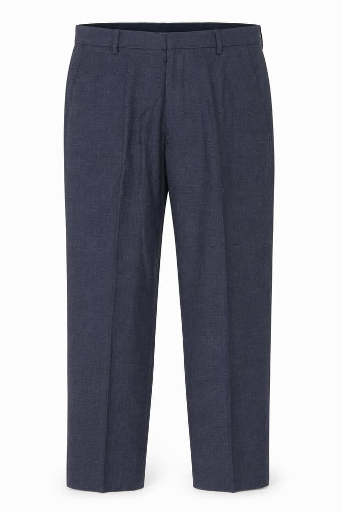 Marks and Spencer Mens Blue Polyester Dress Pants Trousers Size 32 in Regular Hook & Eye