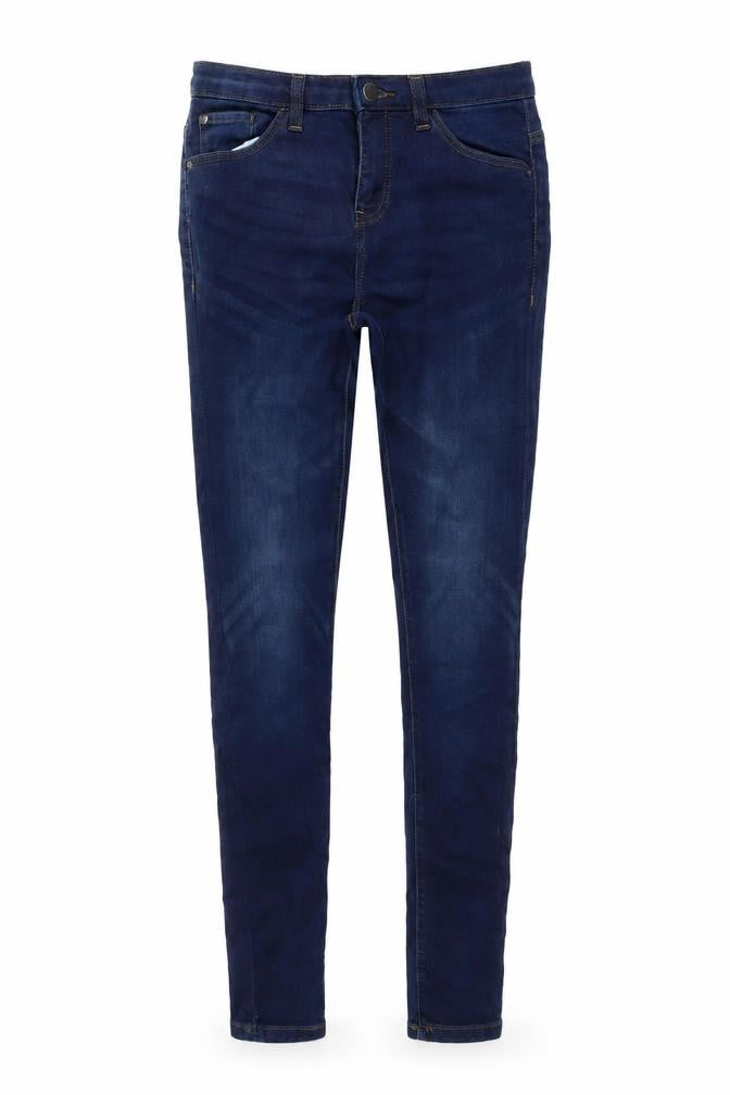 Denim & Co. Womens Blue Cotton Skinny Jeans Size 8 L31 in Regular Button