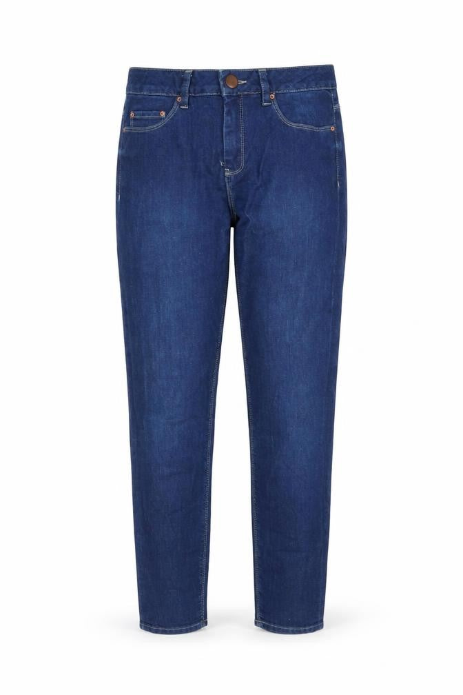 ASOS Womens Blue Herringbone Cotton Tapered Jeans Size 28 in L30 in Regular Button