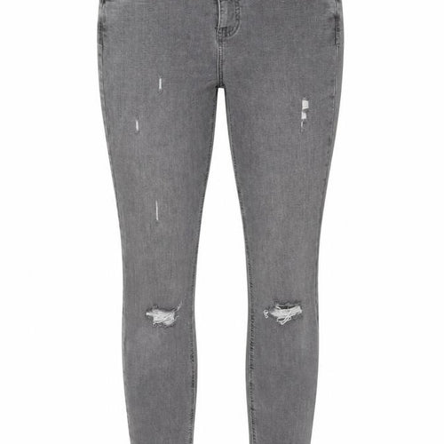 Denim & Co. Womens Grey Cotton Skinny Jeans Size 10 L29 in Regular Button