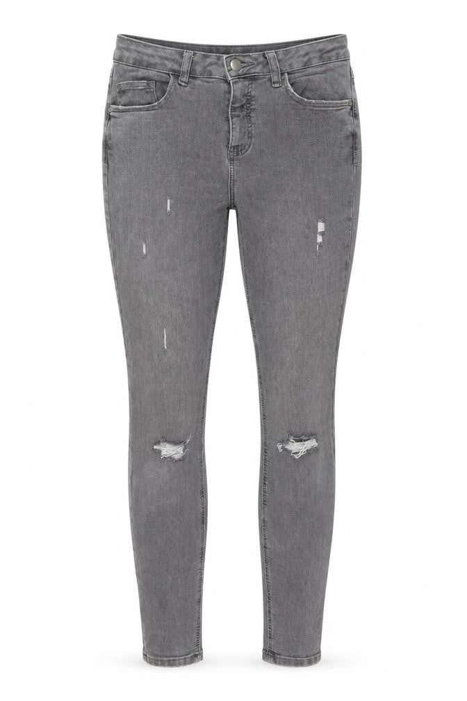 Denim & Co. Womens Grey Cotton Skinny Jeans Size 10 L29 in Regular Button