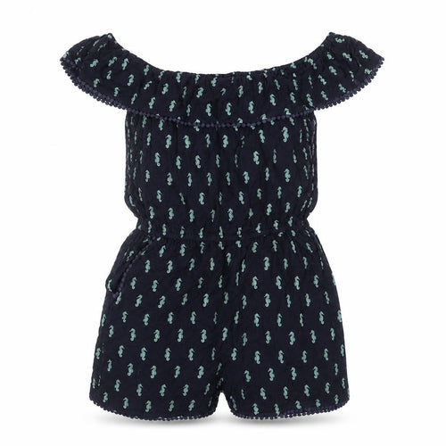 Oasis Womens Blue Geometric Viscose Playsuit One-Piece Size M Pullover - Sea Horse