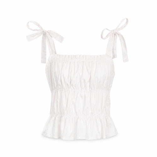Boohoo Womens White Cotton Cropped Tank Size 10 Square Neck