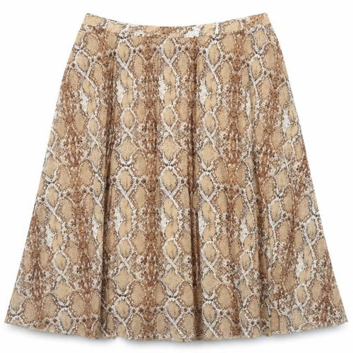 Marks and Spencer Womens Brown Animal Print Polyester Swing Skirt Size 18 - Snakeskin Pattern