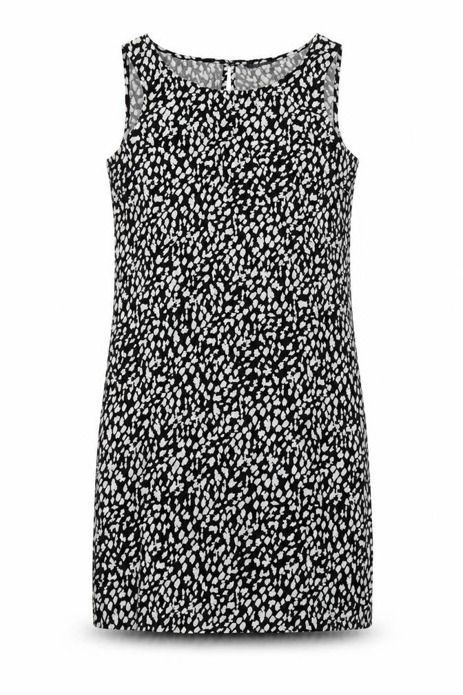 Marks and Spencer Womens Black Geometric Cotton A-Line Size 10 Boat Neck Pullover