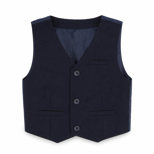 Preworn Boys Blue Polyester Trouser Suit Suit Waistcoat Size 18-24 Months