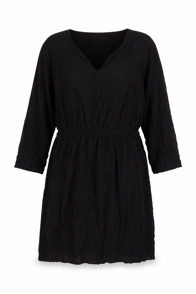 Front view of Divided women’s black viscose kaftan, size UK 12, v-neck pullover