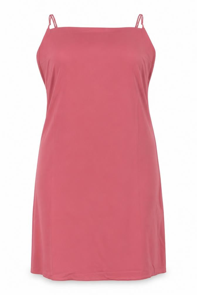 Front view of City Chic women’s pink polyester bodycon, size UK 22, cowl neck pullover