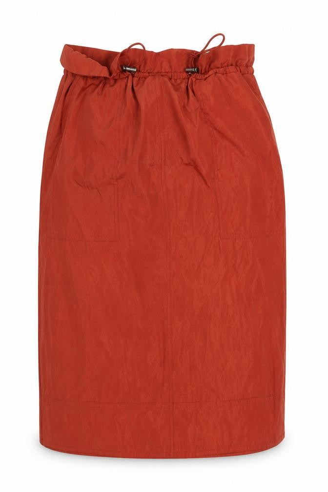 Front view of Gap women’s orange polyester straight & pencil skirt, size S, drawstring