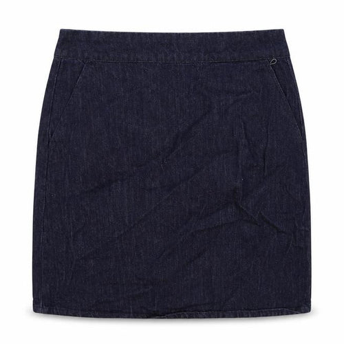 Warehouse Womens Blue Cotton Straight & Pencil Skirt Size 10 Zip