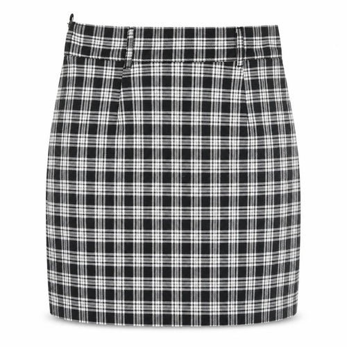 H&M Womens Black Plaid Polyester Straight & Pencil Skirt Size 10 Zip