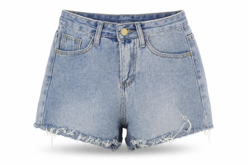 Preworn Womens Blue 100% Cotton Boyfriend Shorts Size S Regular Zip