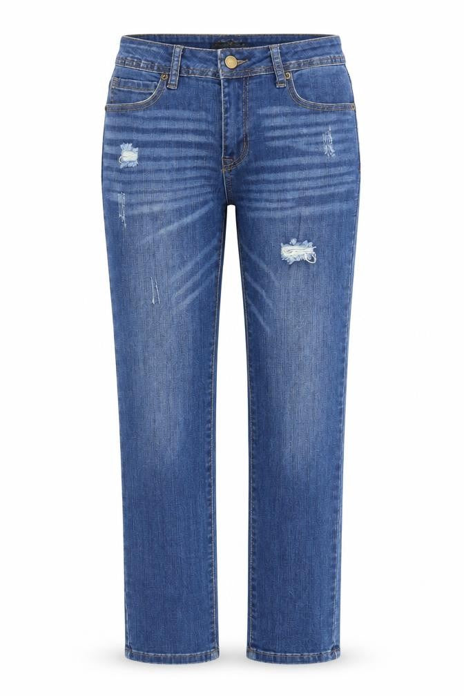 Morph Pillow Womens Blue Cotton Straight Jeans Size 28 in Slim Zip