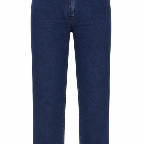 Preworn Womens Blue Cotton Straight Jeans Size 34 in Regular Zip