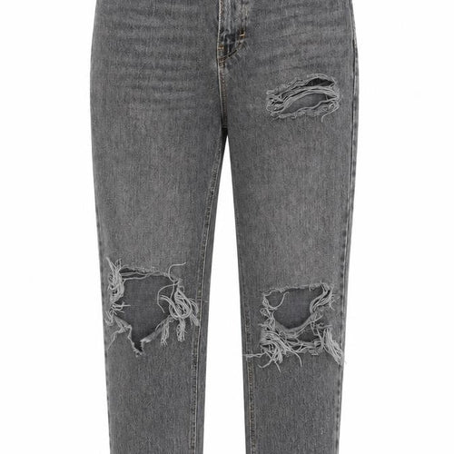 Topshop Womens Grey Cotton Mom Jeans Size 28 in Regular Zip