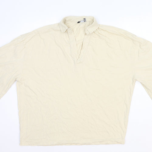 ASOS Womens Ivory Cotton Basic Blouse Size M Collared