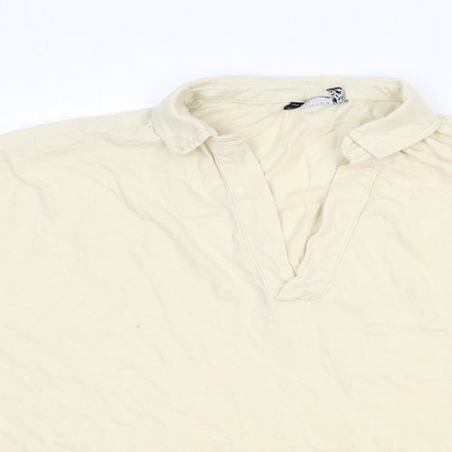 ASOS Womens Ivory Cotton Basic Blouse Size M Collared