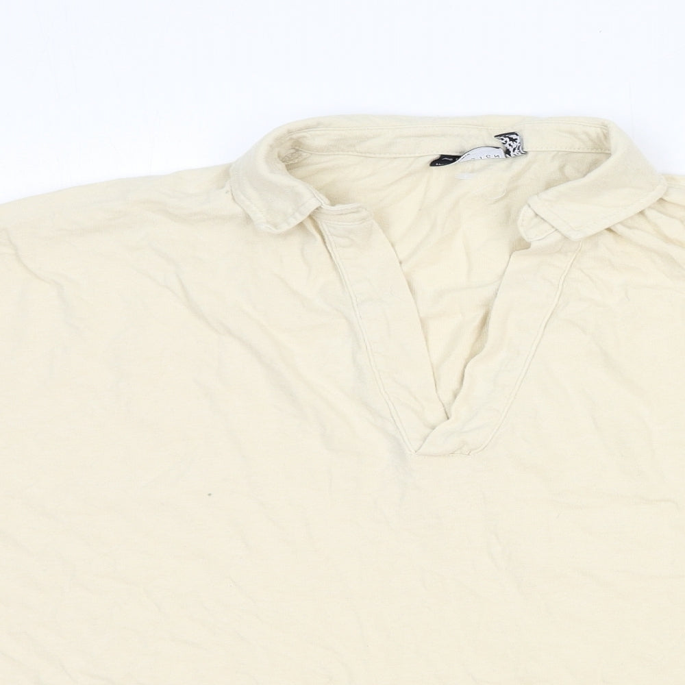 ASOS Womens Ivory Cotton Basic Blouse Size M Collared
