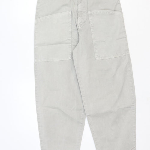 Zara Womens Beige Polyester Tapered Jeans Size 8 Regular Zip