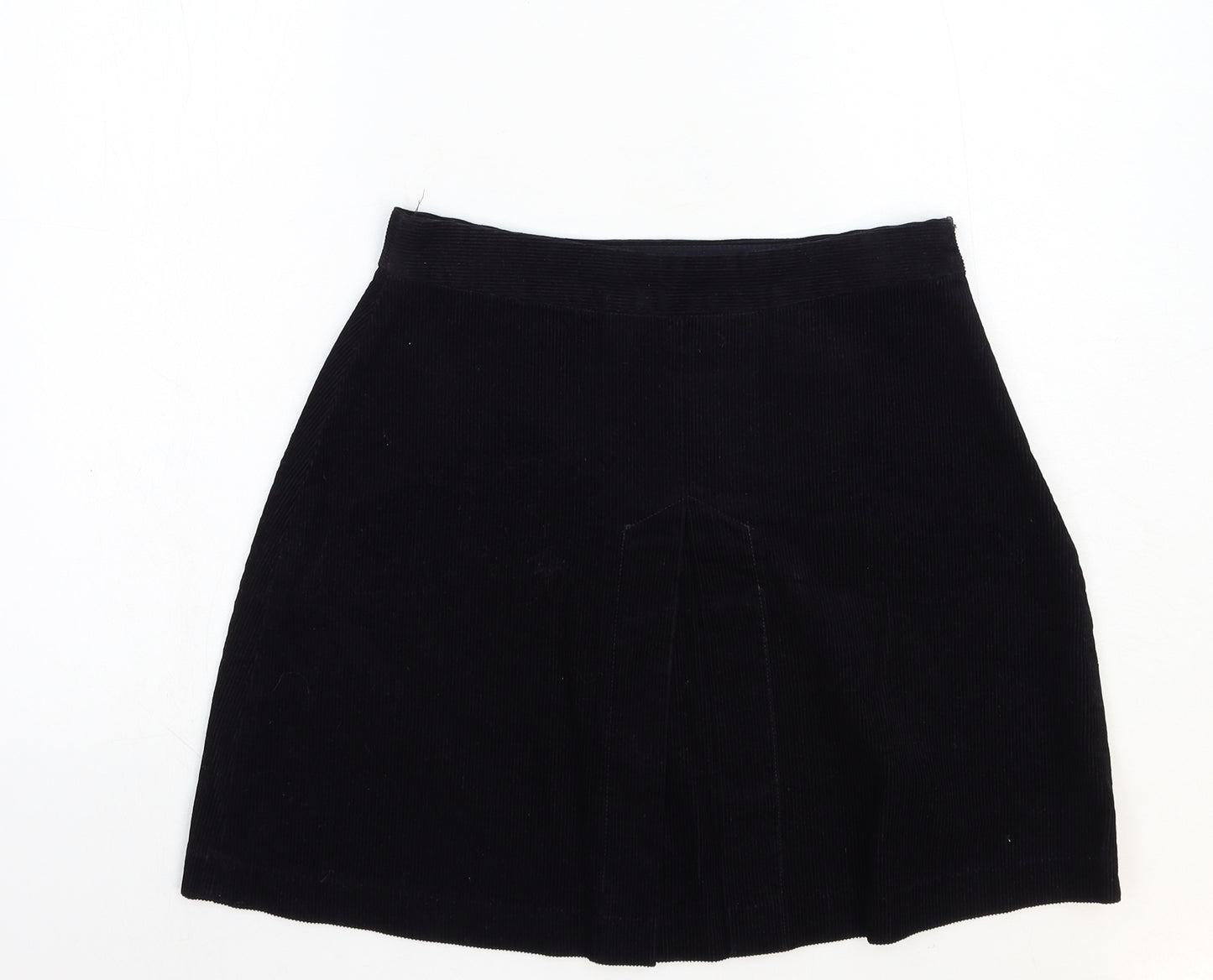 Zara Womens Black Cotton Mini Skirt Size S Zip