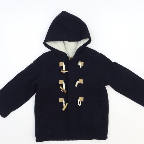 Wortbos Boys Blue Duffle Coat Coat Size 3-4 Years Zip