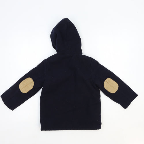 Wortbos Boys Blue Duffle Coat Coat Size 3-4 Years Zip