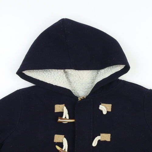 Wortbos Boys Blue Duffle Coat Coat Size 3-4 Years Zip