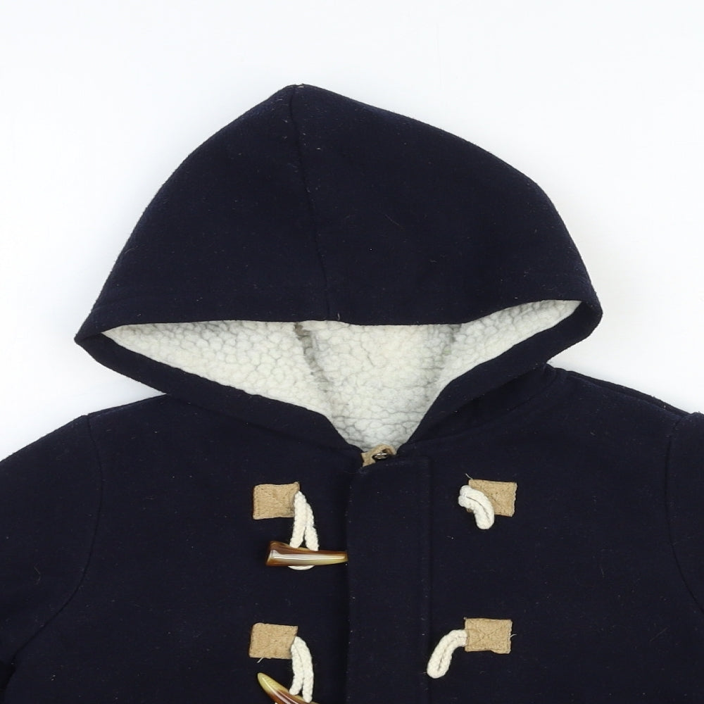 Wortbos Boys Blue Duffle Coat Coat Size 3-4 Years Zip
