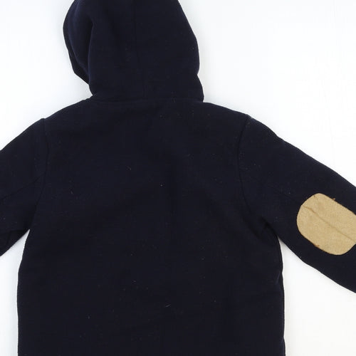 Wortbos Boys Blue Duffle Coat Coat Size 3-4 Years Zip