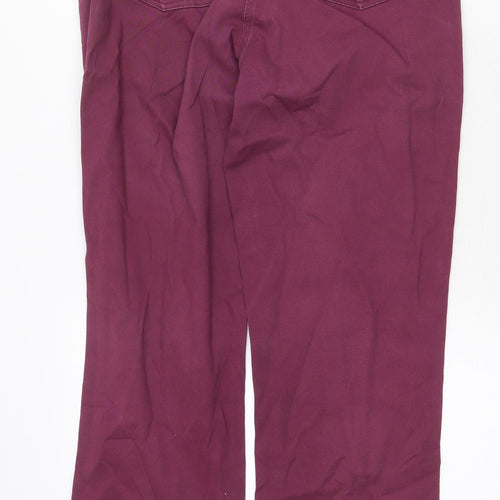 Damart Womens Purple Cotton Straight Jeans Size 12 Regular Zip