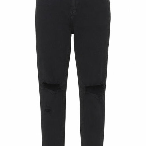 Pull&Bear Womens Black Cotton Skinny Jeans Size 8 Regular Zip