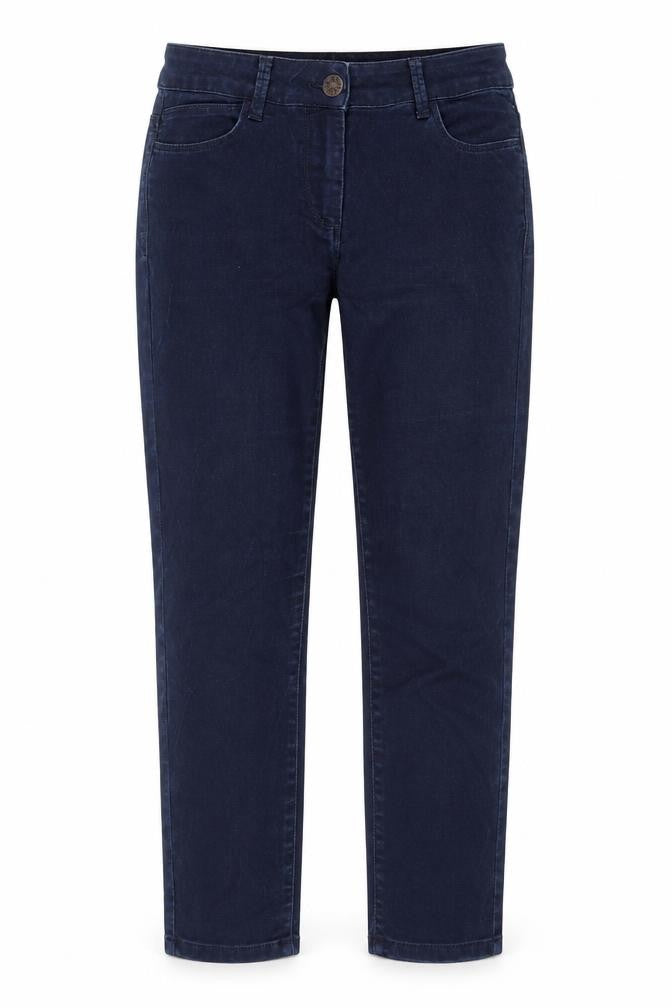 Marks and Spencer Womens Blue Cotton Straight Jeans Size 10 Regular Zip