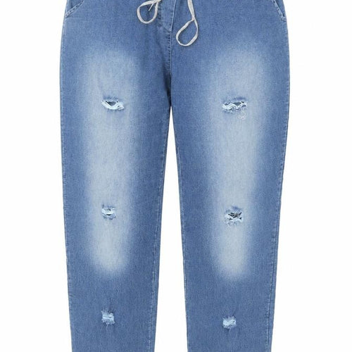 Preworn Womens Blue Cotton Straight Jeans Size 3XL Regular Tie