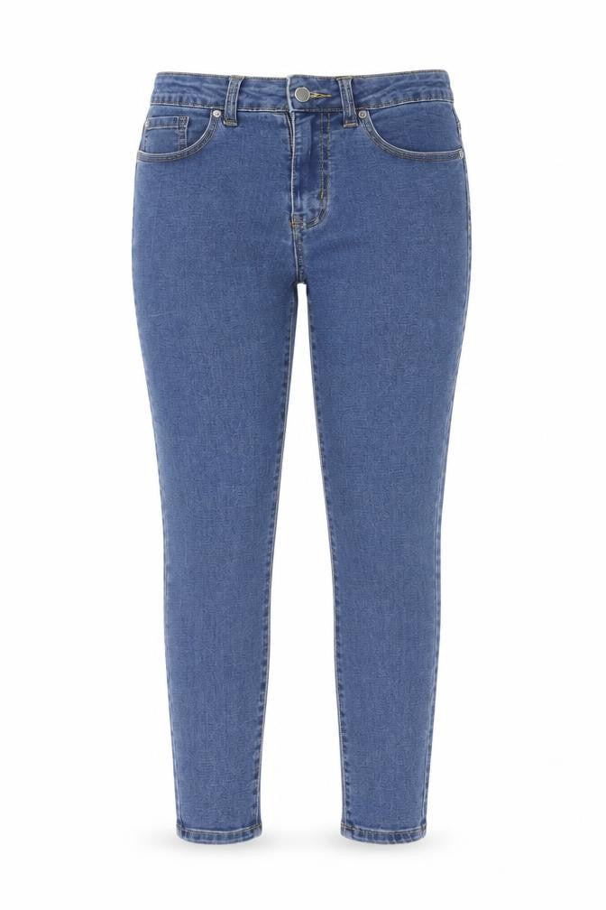 Denim & Co. Womens Blue Cotton Skinny Jeans Size 12 Regular Zip