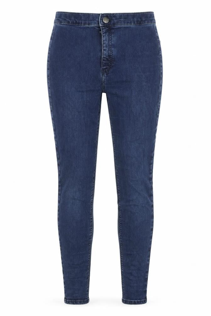 Topshop Womens Blue Cotton Skinny Jeans Size 28 in L32 in Regular Zip