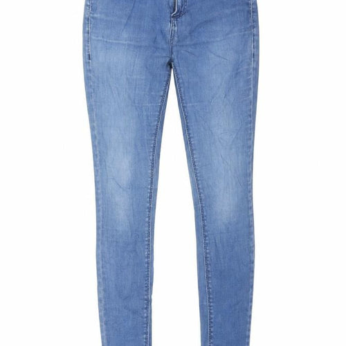 Topshop Womens Blue Cotton Skinny Jeans Size 26 in L32 in Regular Zip