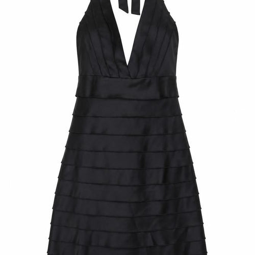 Todays Woman Womens Black Polyester A-Line Size 8 Halter Zip