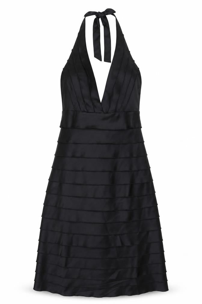 Todays Woman Womens Black Polyester A-Line Size 8 Halter Zip