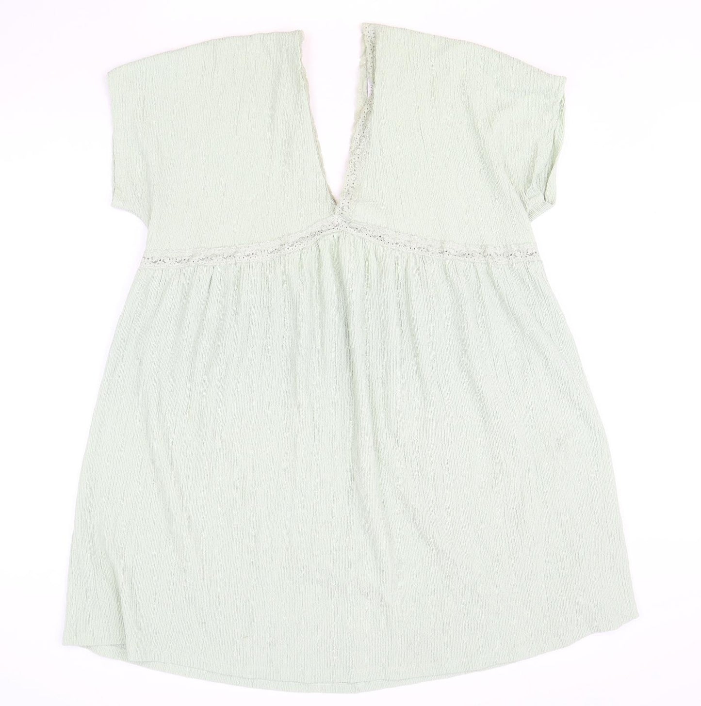 ASOS Womens Green Polyester Shift Size 16 V-Neck Pullover - Lace Trim