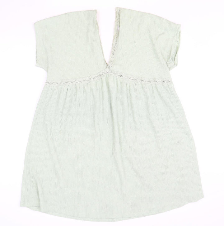 ASOS Womens Green Polyester Shift Size 16 V-Neck Pullover - Lace Trim